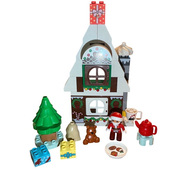 Lego Other - LEGO Duplo Santa Gingerbread House 10976 Christmas Holiday missing 2 pieces